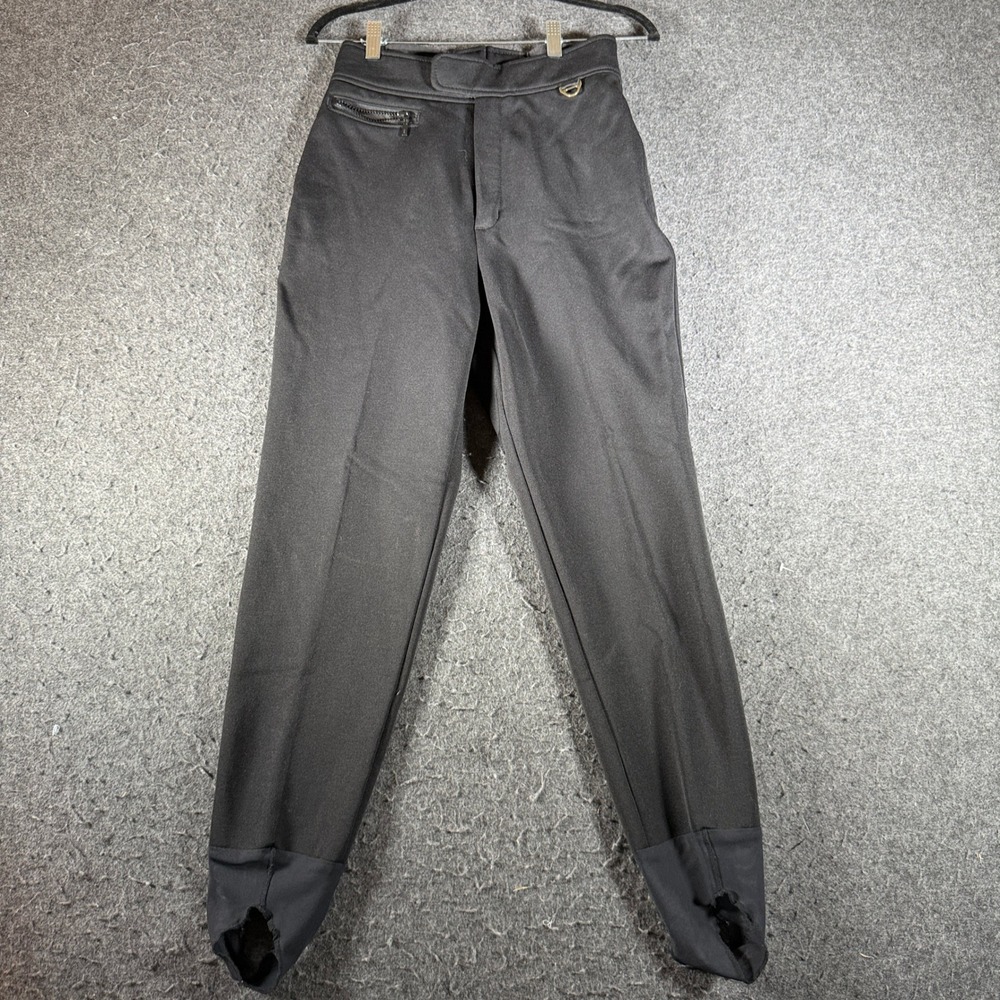 EBTEK Eddie Bauer Womens Black Stirrup Ski Pants Schoeller Stretch Petite 4 1011